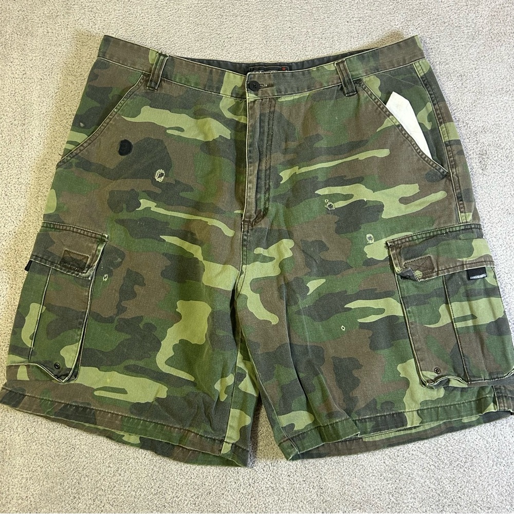 Vtg Coliseum Cargo Shorts Men 36 Camo Camouflage Pocket Outdoor Military Utility